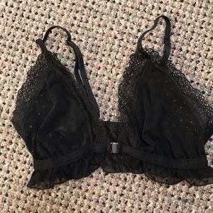 Black sheer front closure bralette size M